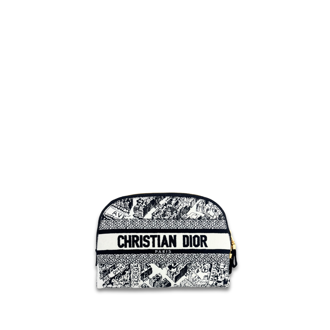 Dior Black and White Jacquard Pouch