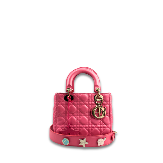 Dior Pink Star Strap Small Lady Dior