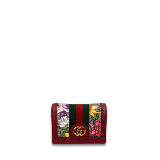 Gucci Red Flora Compact Marmont Wallet
