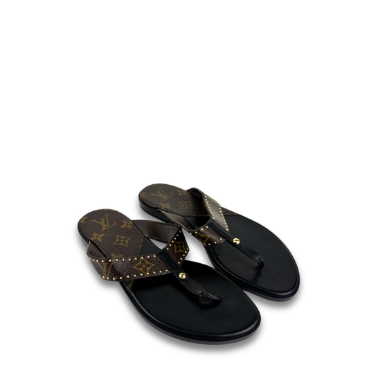 Louis Vuitton Monogram Sunny Flat Thong Sandals - Size 37