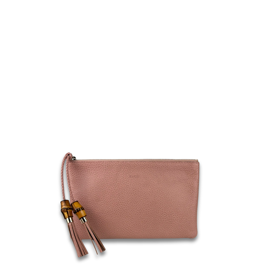 Gucci Pink Calfskin Zipper Pouch