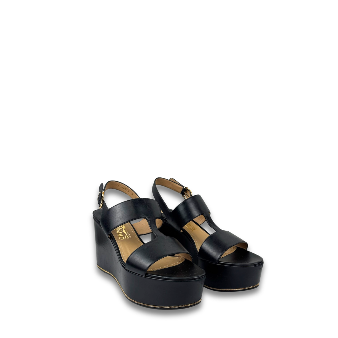 Salvatore Ferragamo Fiamma Platform Sandals - Size 9