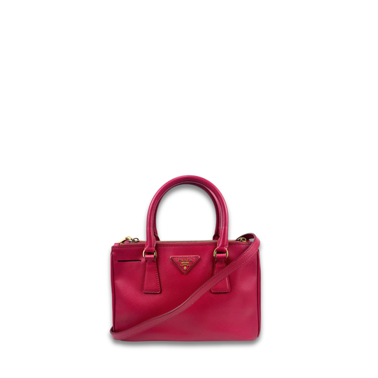 Prada Mini Hot Pink Double Zip Galleria