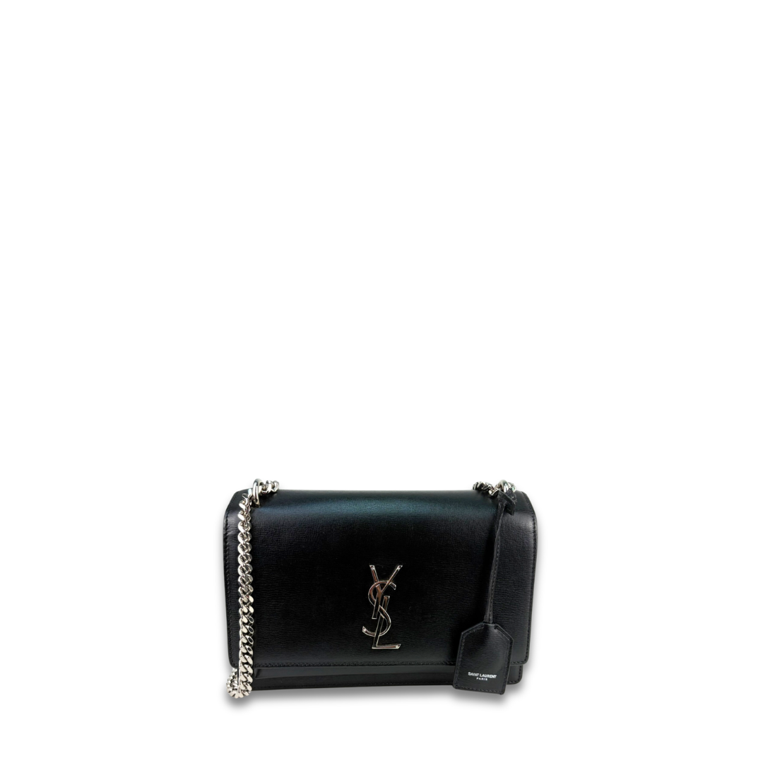YSL Black Medium Sunset Shoulder Bag