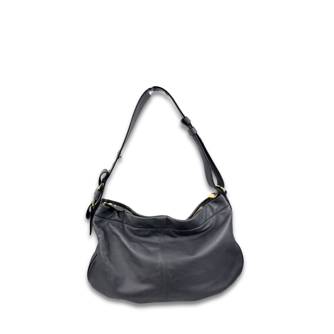 Ferragamo Grey Leather Hobo Bag