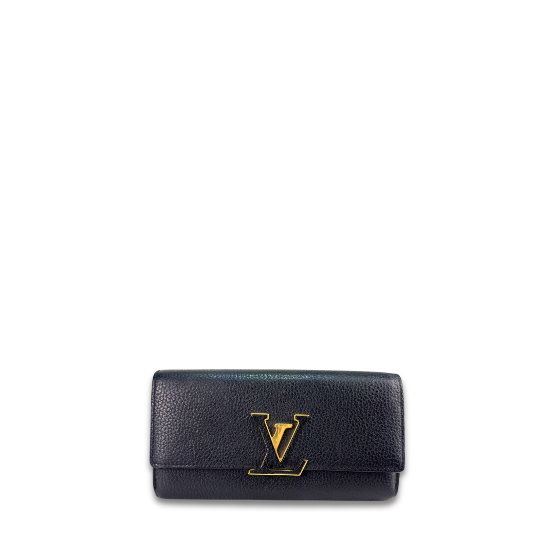 Louis Vuitton Black Capucines Flap Wallet