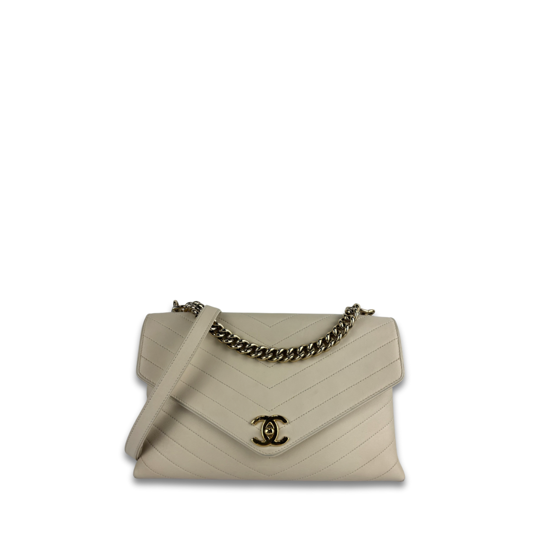 Chanel Cream Medium Coco Envelope Flap