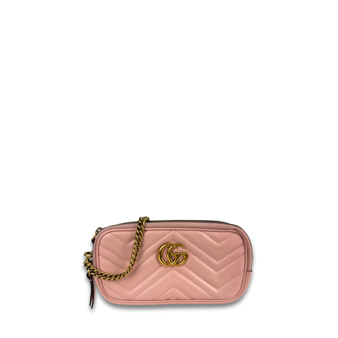 Gucci Pale Pink Triple Zip Marmont Mini