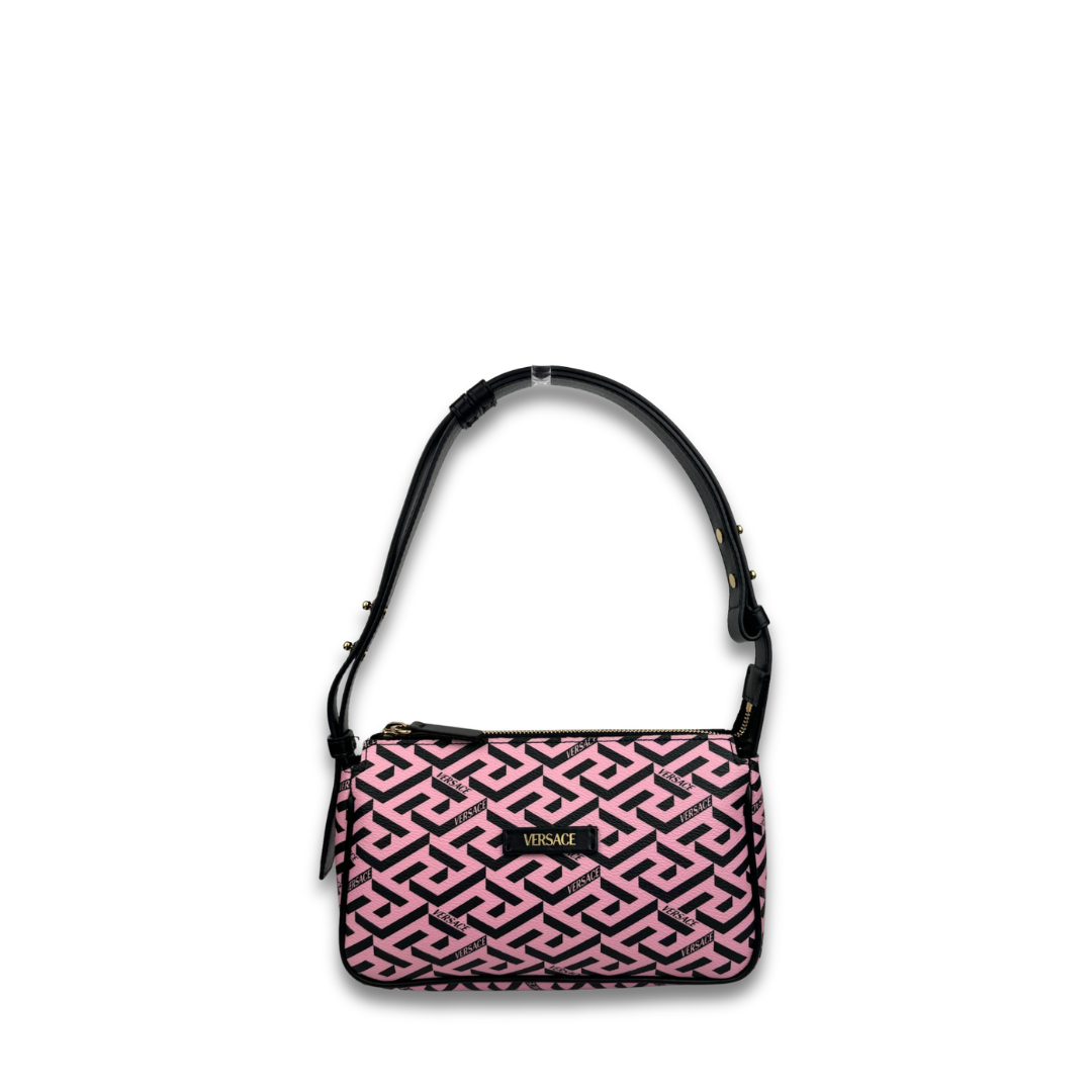 Versace Pink La Greca Geometric Pochette