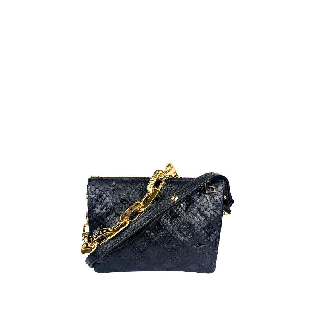 Louis Vuitton Black Python Coussin BB