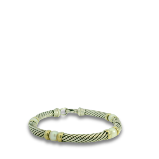 David Yurman 6mm Pearl Metro Station Bracelet