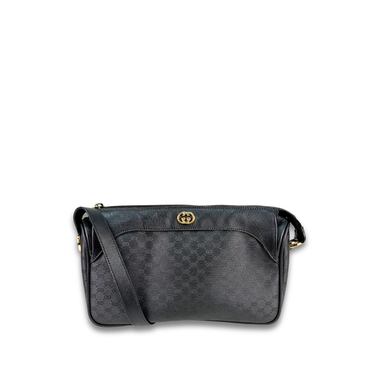 Gucci Vintage Black Zipper Crossbody