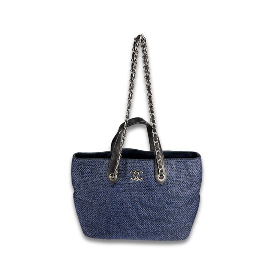 Chanel Woven Raffia Two-Way Small Tote