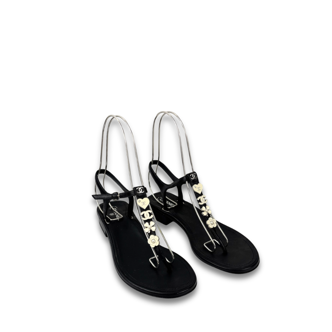 Chanel Charms Thong Sandals - Size 37