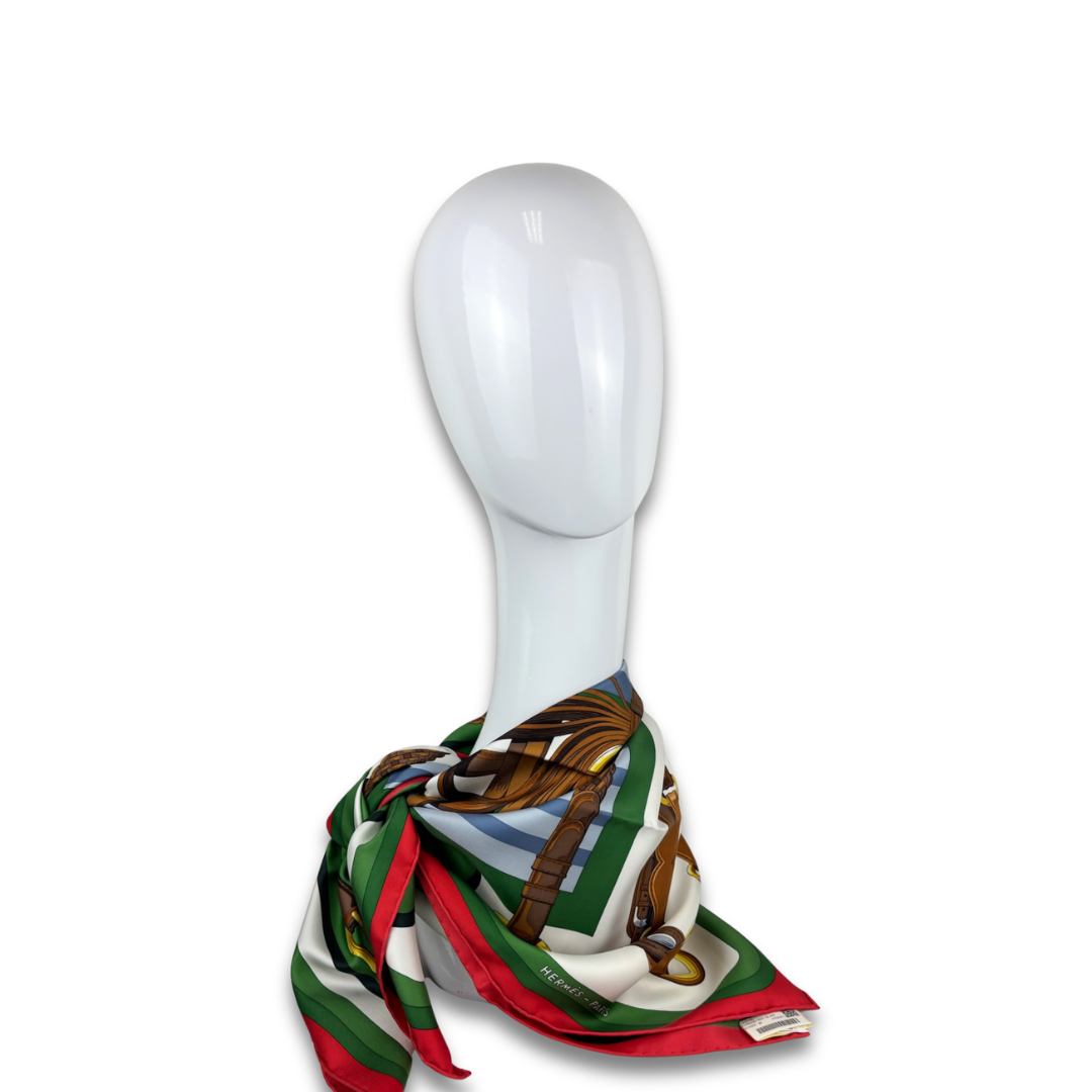 Hermès "Coaching" Silk Scarf 90