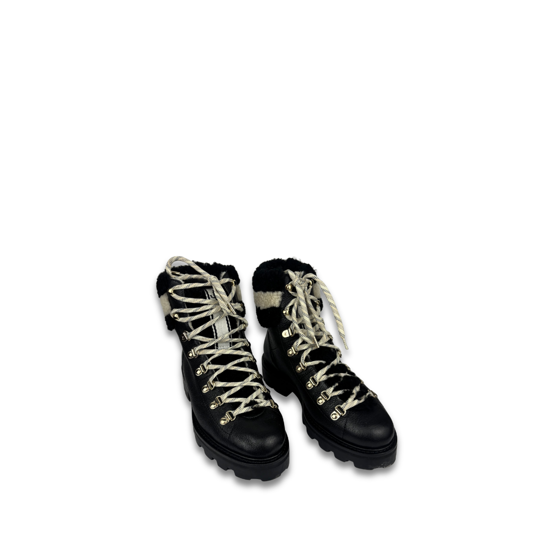 Jimmy Choo Eshe Shearling Combat Boots - Size 36