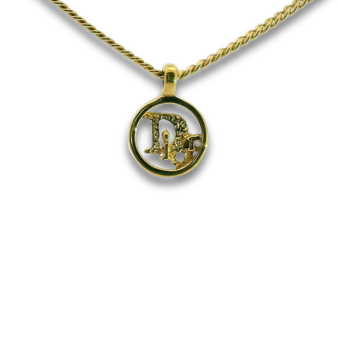 Dior Gold Circle CD Necklace