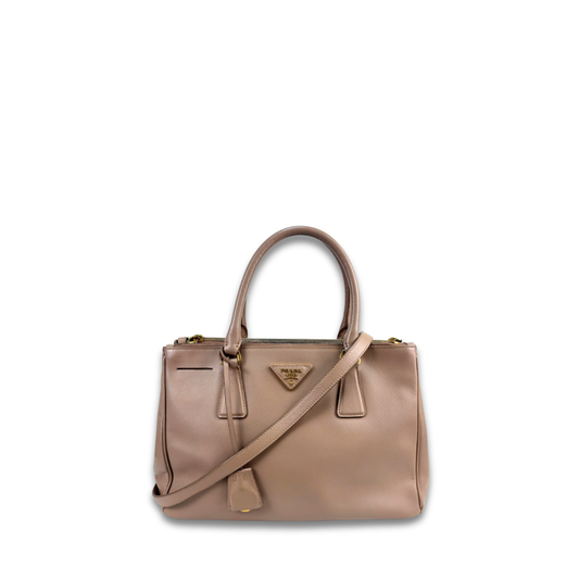 Prada Small Pale Pink Double Zip Galleria