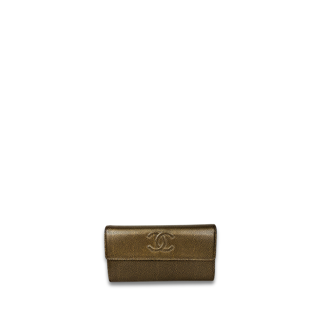 Chanel Bronze Grained Calfskin Long Wallet