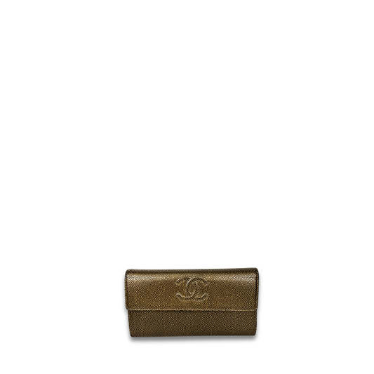 Chanel Bronze Grained Calfskin Long Wallet