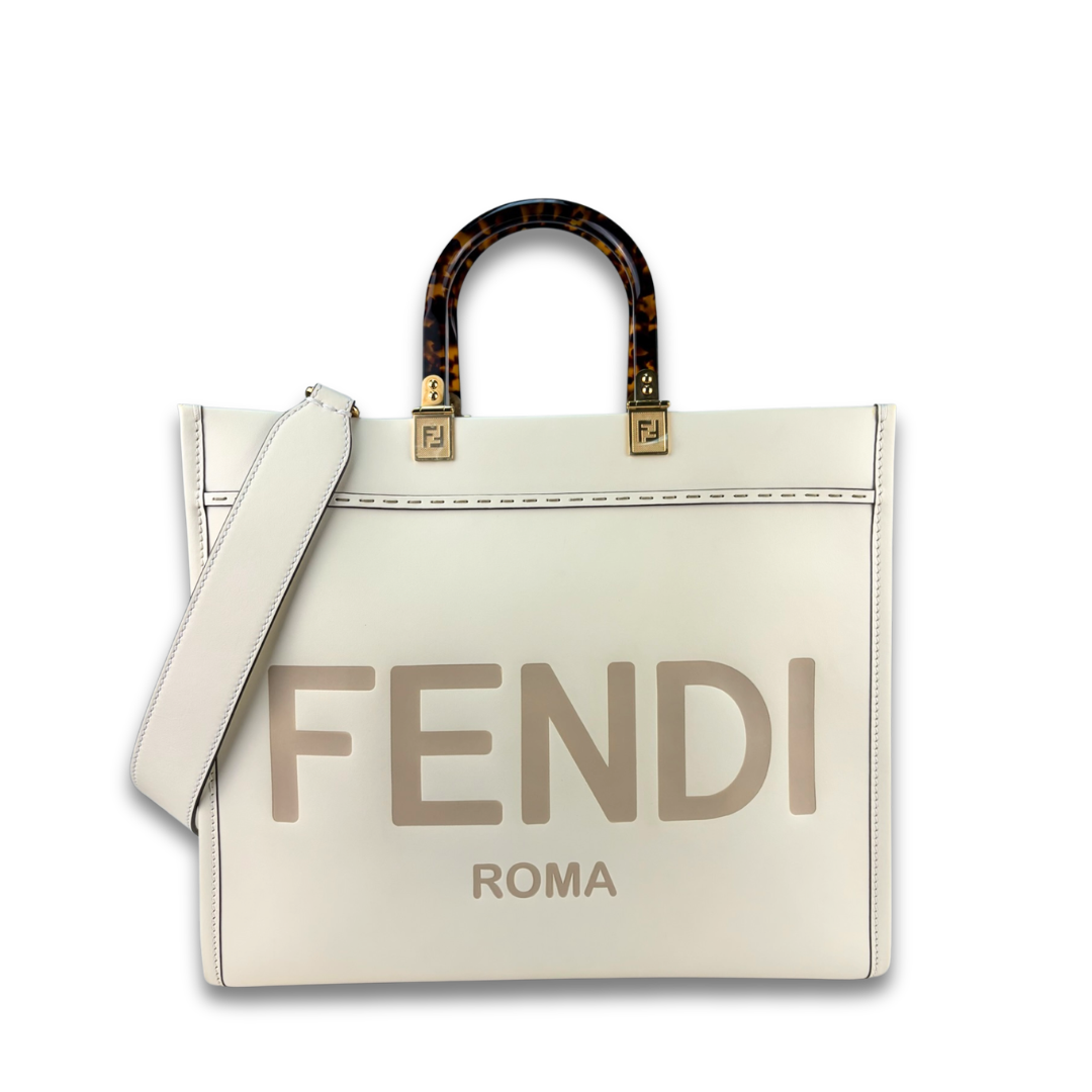 Fendi Medium Cream Sunshine Shopper