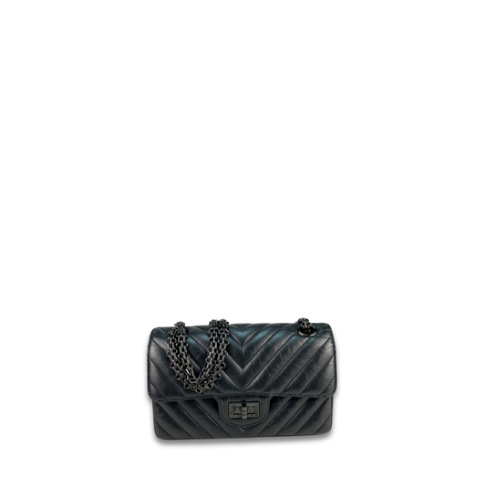 Chanel So Black Chevron 2.55 Reissue Mini Single Flap