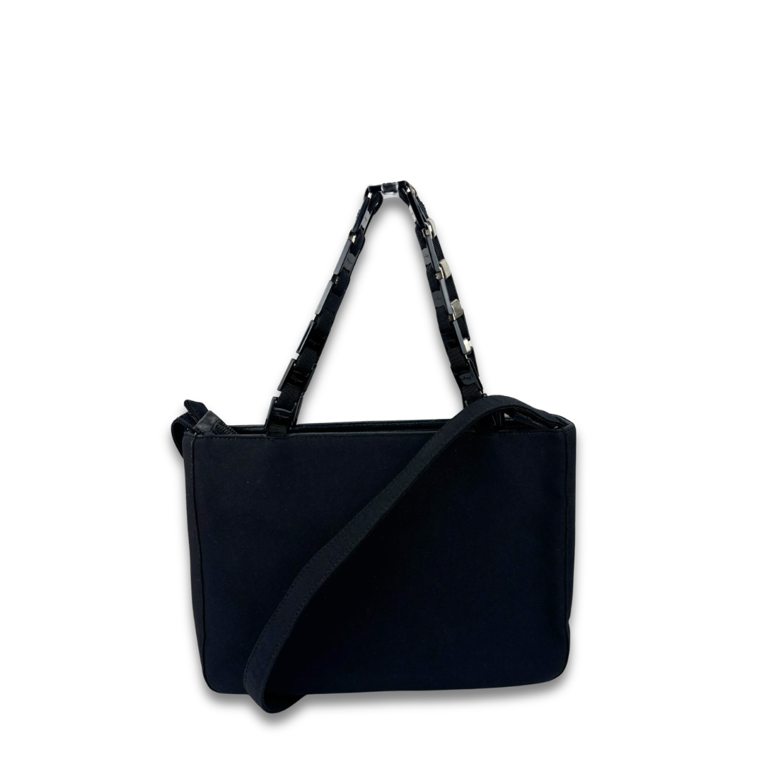 Ferragamo Black Chainlink Mini Tote