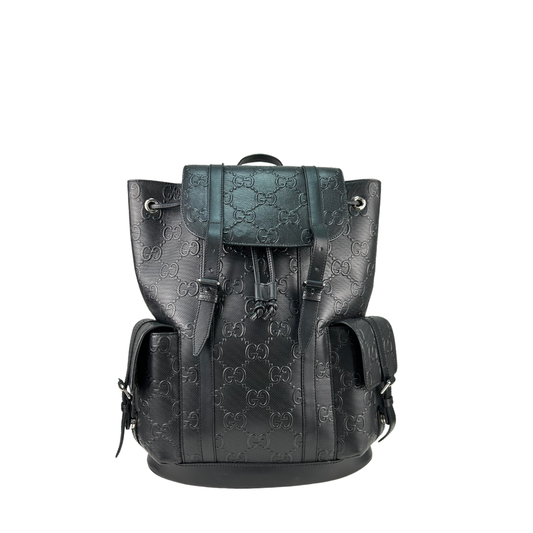 Gucci Black GG Embossed Backpack