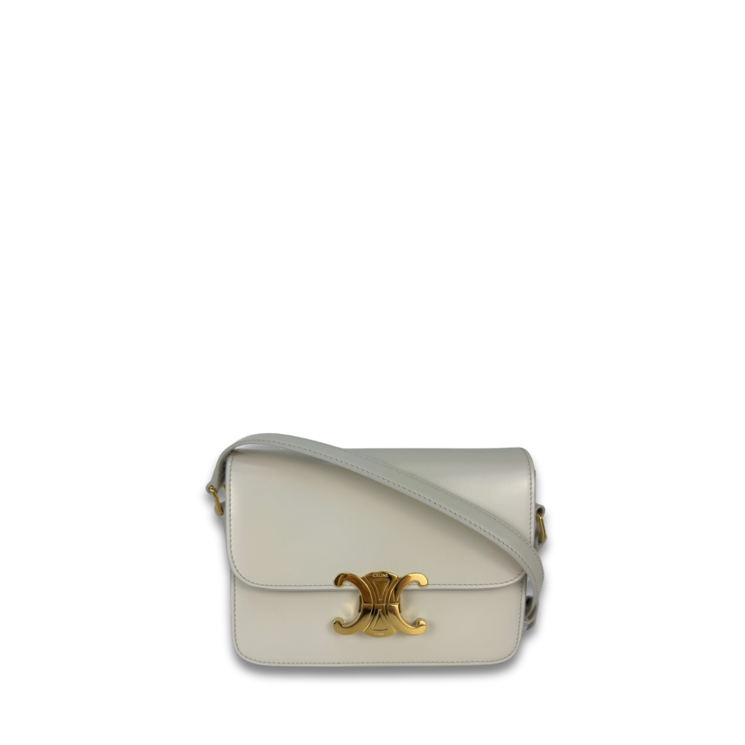 Celine White Teen Triomphe Bag