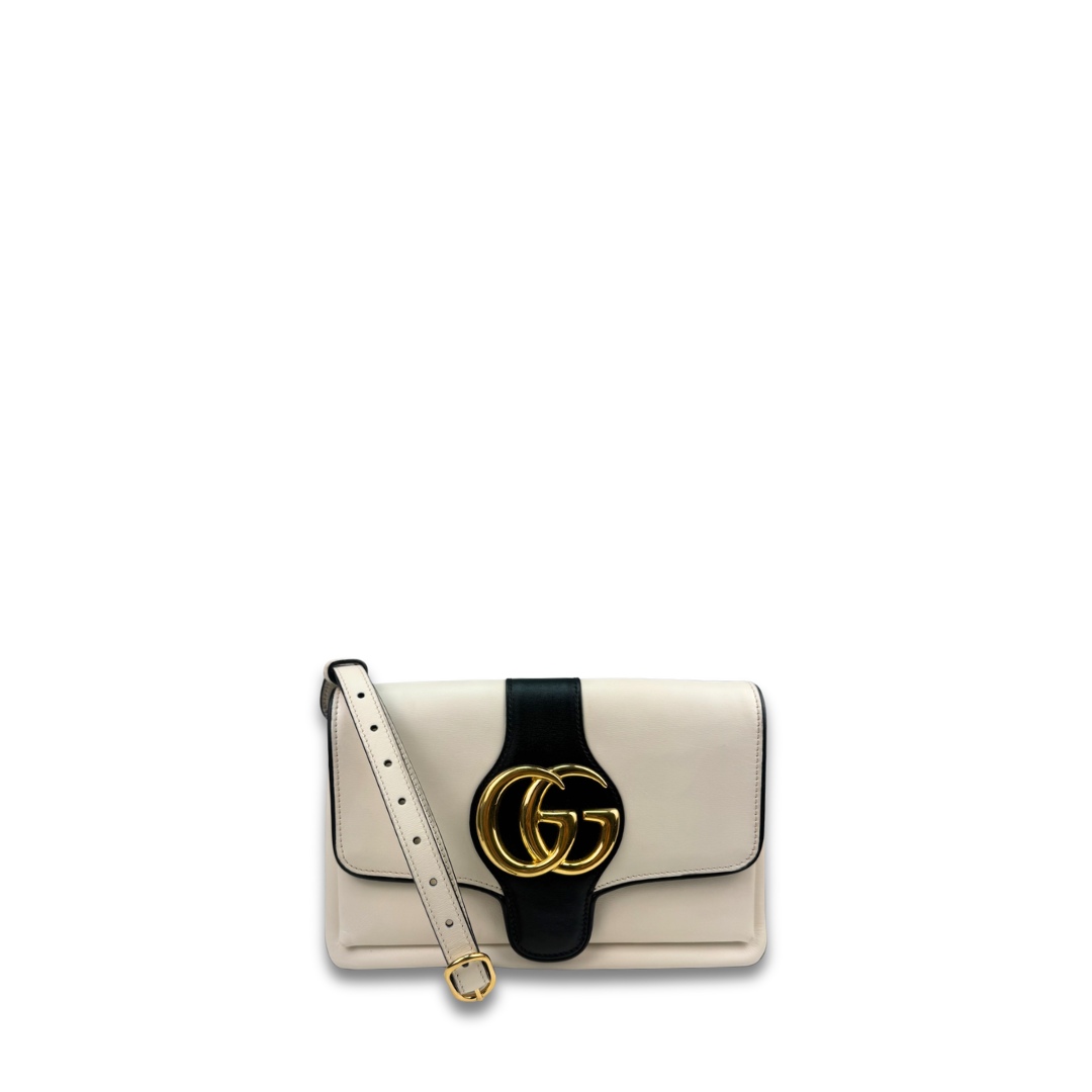 Gucci Black and White Arli Flap Bag