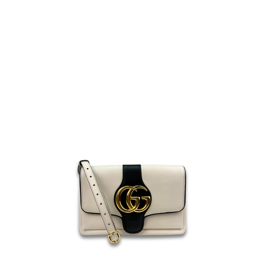 Gucci Black and White Arli Flap Bag