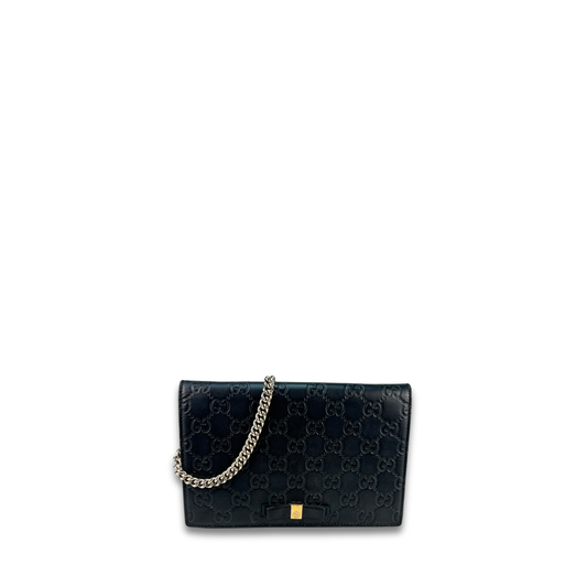 Gucci Guccissima Signature Bow Chain Wallet