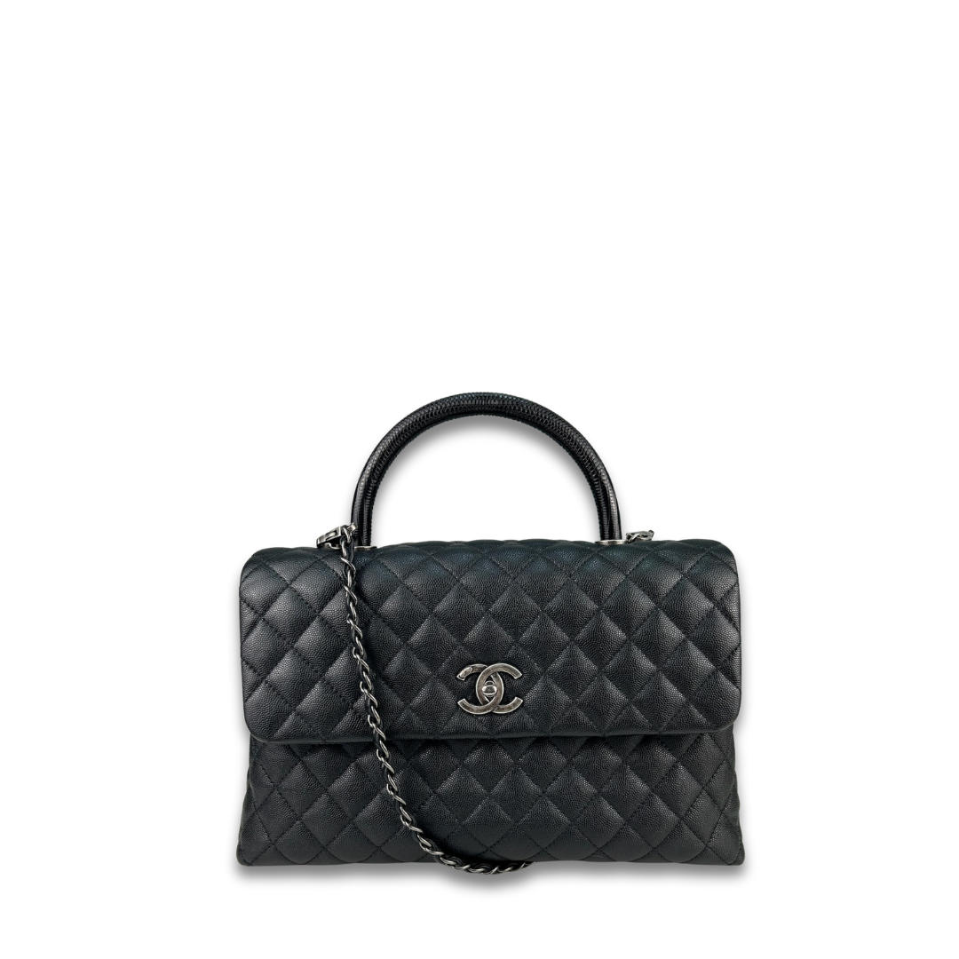 Chanel Medium Lizard Coco Top Handle