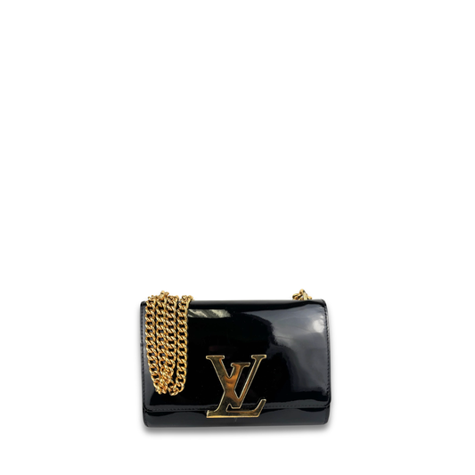 Louis Vuitton Black Patent Chain Louise MM