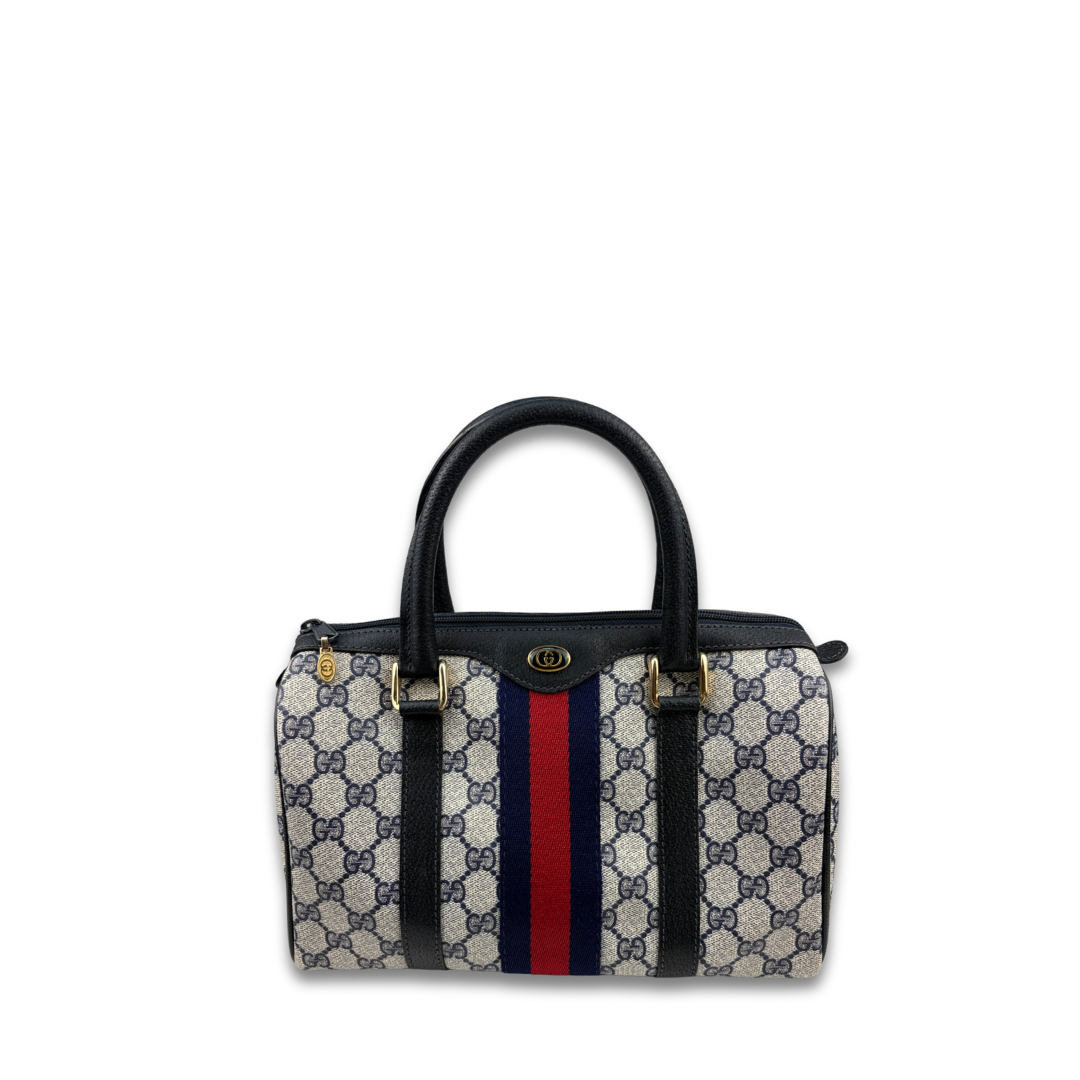 Gucci Navy Vintage Boston Bag