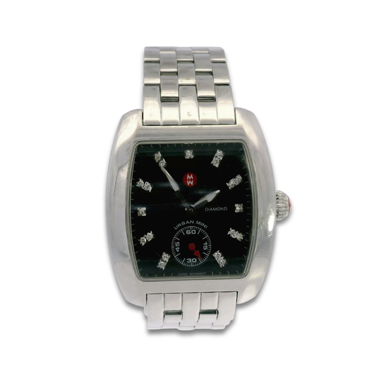 Michele Urban Mini Black Diamond Watch