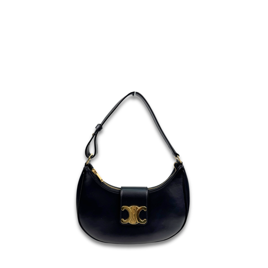 Celine Medium Black Ava Triomphe Shoulder Bag