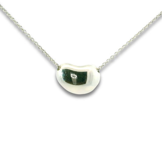 Tiffany & Co Elsa Peretti Sterling Silver Bean Necklace