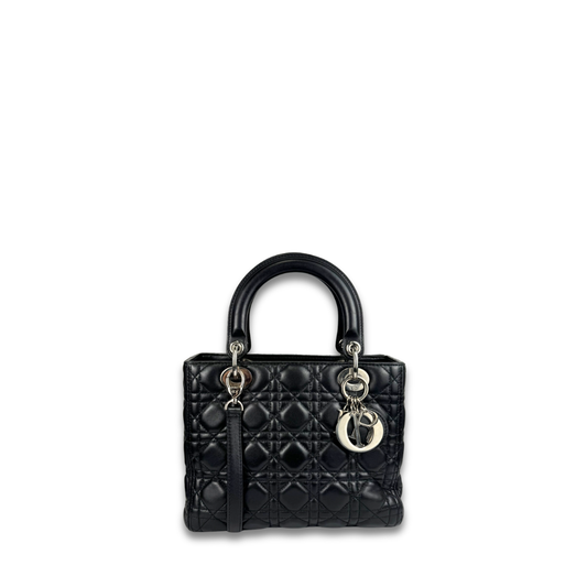 Dior Black Lambskin Medium Lady Dior