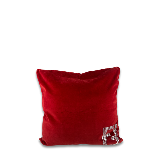 Fendi Velvet Rhinestone Pillow Cover