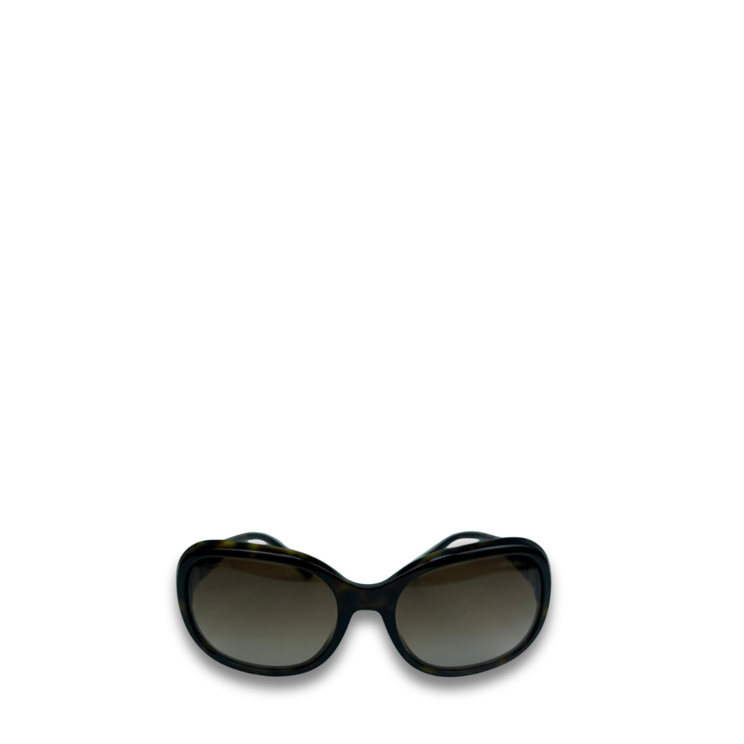 Chanel Tortoiseshell Brown Logo Sunglasses