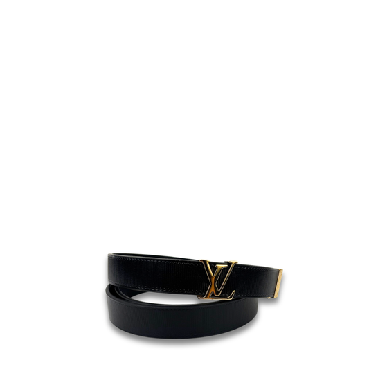 Louis Vuitton Black Embossed Calfskin Belt- Size 70