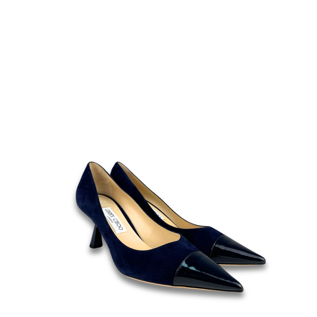 Jimmy Choo Navy Rene 65 Pumps - Size 39.5
