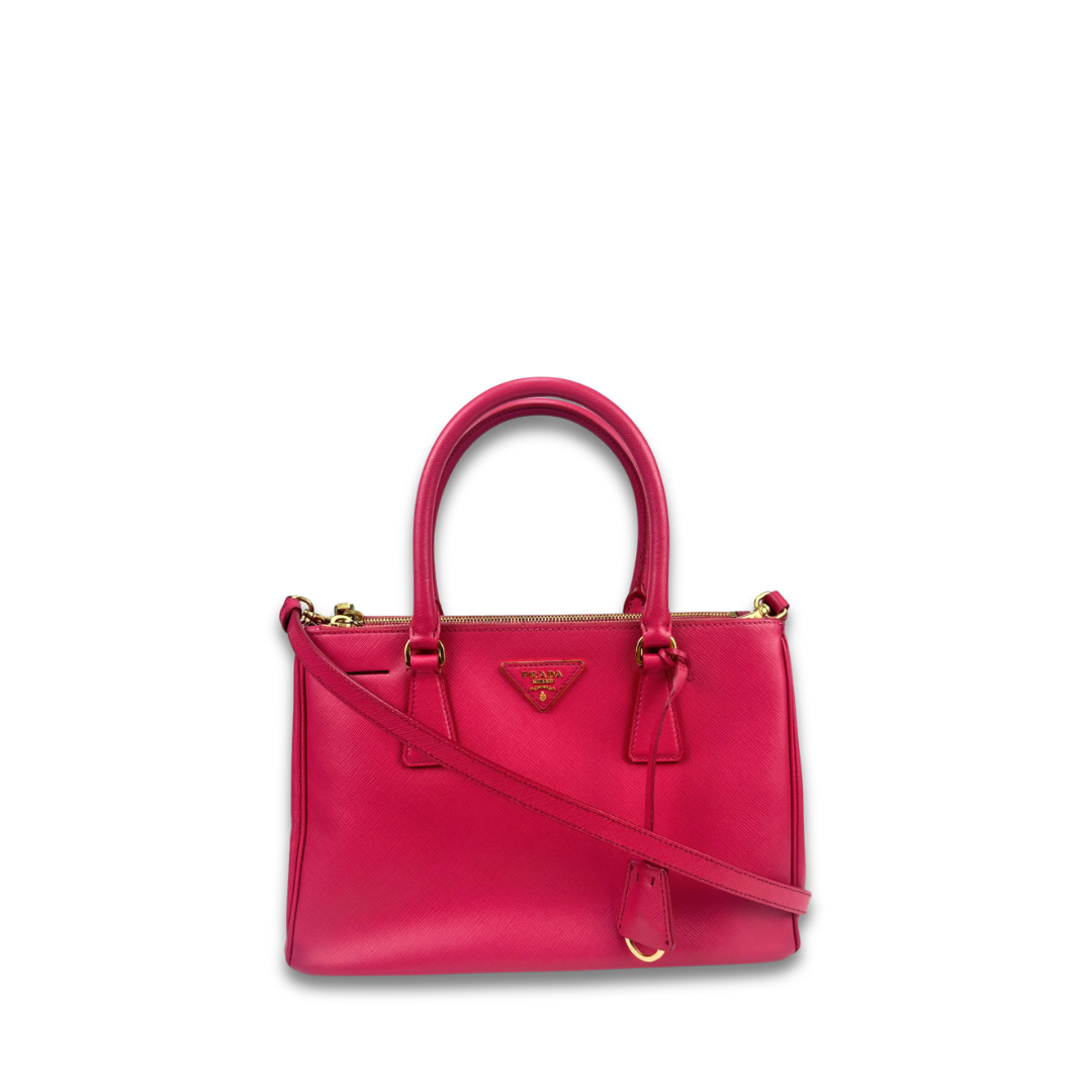 Prada Small Hot Pink Double Zip Galleria