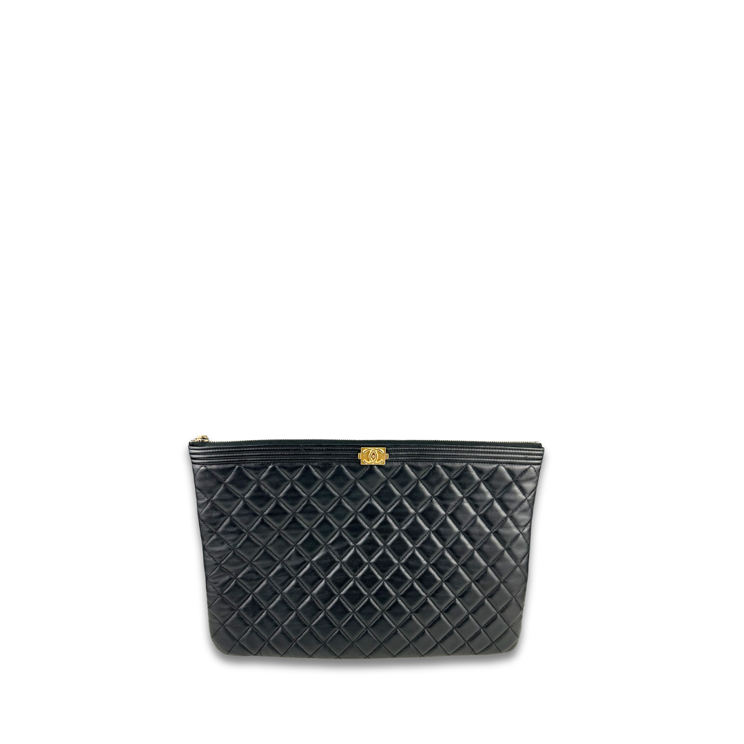Chanel Calfskin Boy Zipper Clutch