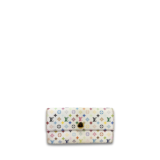 Louis Vuitton White Murakami Sarah Wallet