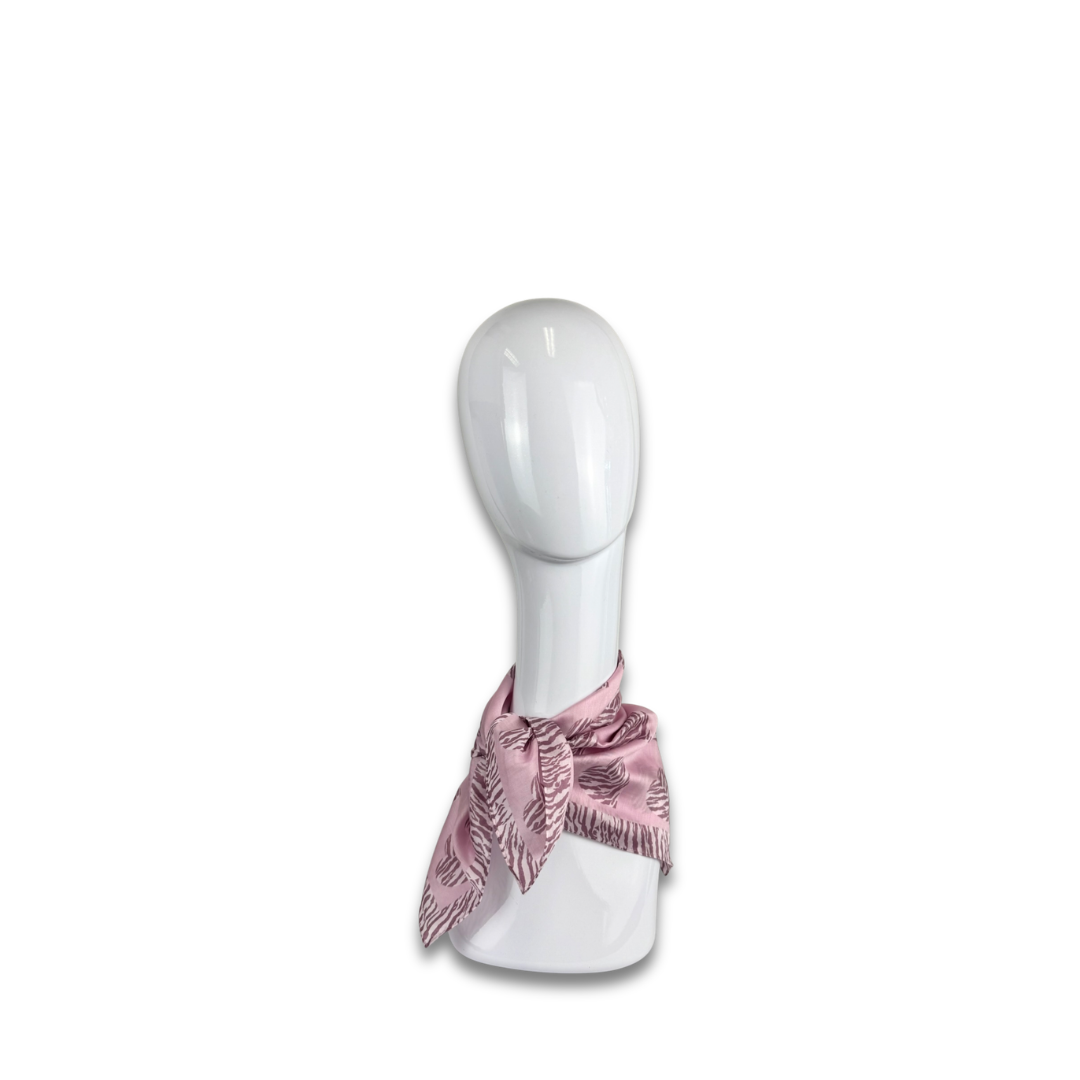 YSL Pink Zebra Hearts Handkerchief