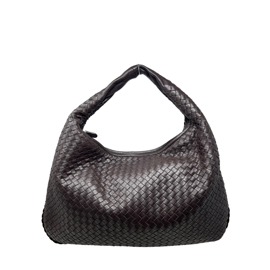 Bottega Veneta Black Intrecciato Leather Large Veneta Hobo Bottega