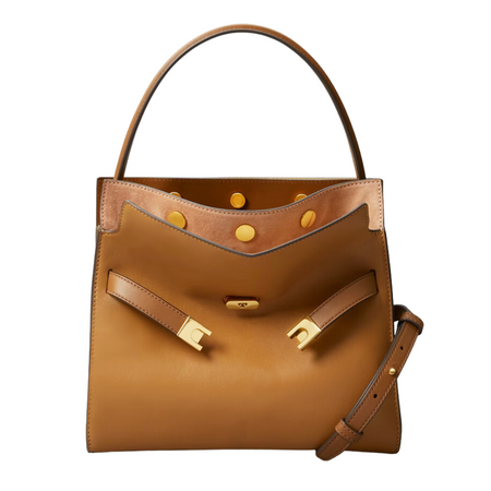 Tory Burch Lee Radziwill Small Double Bag Tiramisu Lola Saratoga