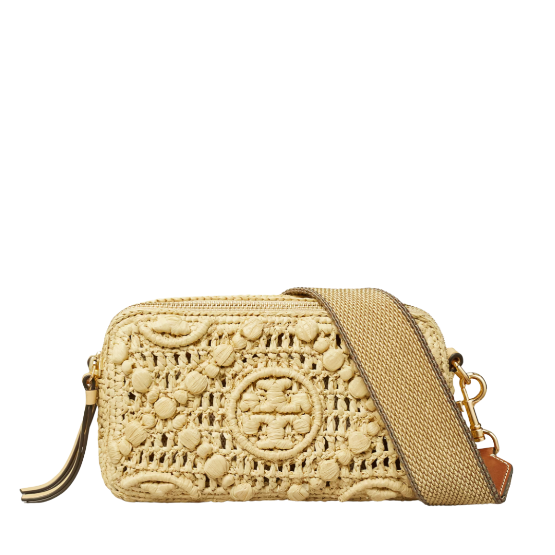 Tory Burch Mini Miller Raffia Crossbody